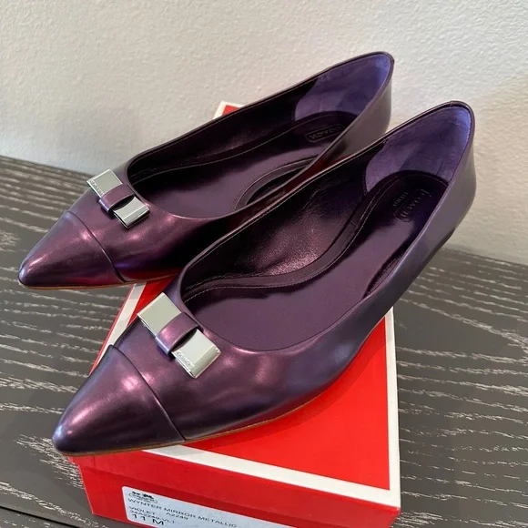 Coach Wynter Violet Metallic Leather Flats | Size 11 | Excellent Condition - Picture 2 of 6